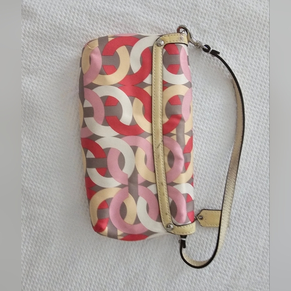 Coach Kristin Satin Scarfs Multicolored Large Wristlet Wallet - Picture 3 of 6